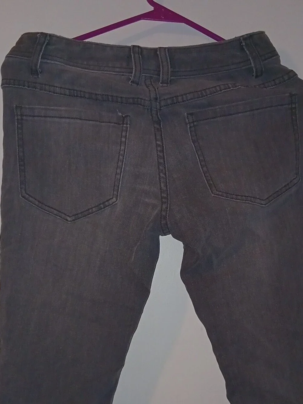 FP Free People Women's Gray Distressed Skinny Jeans